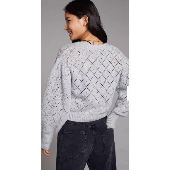 Maeve Anthropologie Pointelle Cardigan, Large - Picture 2 of 9